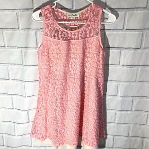 Simply Noelle pink lace dress Lined size Small Sleeveless